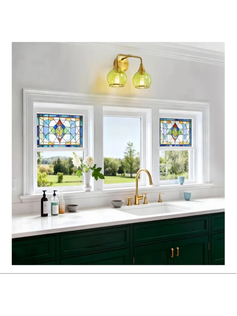 NEW Brushed Gold Bathroom Vanity Light 2-Lights Bathroom Light Fixtures